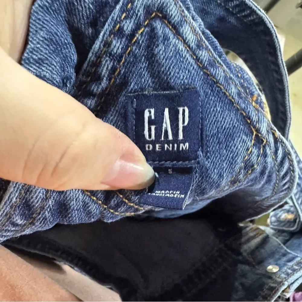 GAP Denim Medium Wash Overall Bell Bottom Jumpsuit